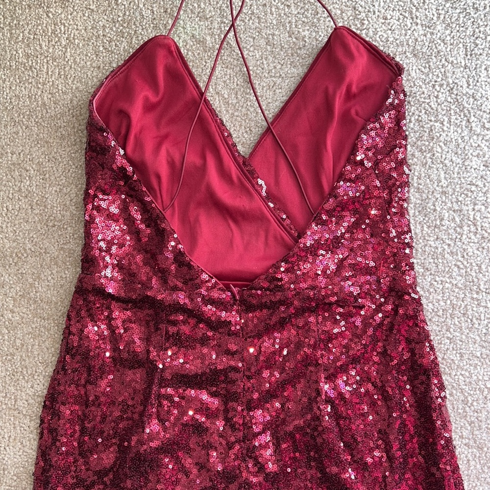 Sexy Tobi Red Valentine Date Dress with Sequins open back size SP - Picture 3 of 6